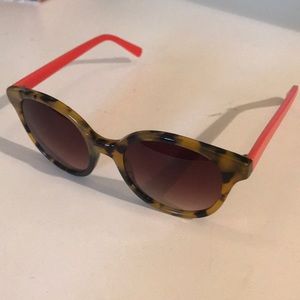 Anthropologie tortoise and coral sunglasses
